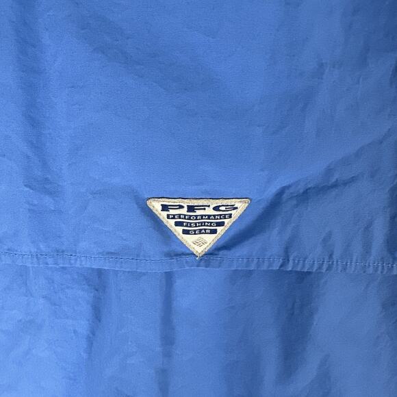 Columbia PFG Shirt Men XL Blue Vented Performance Fishing Lightweight Offshore - Picture 10 of 10